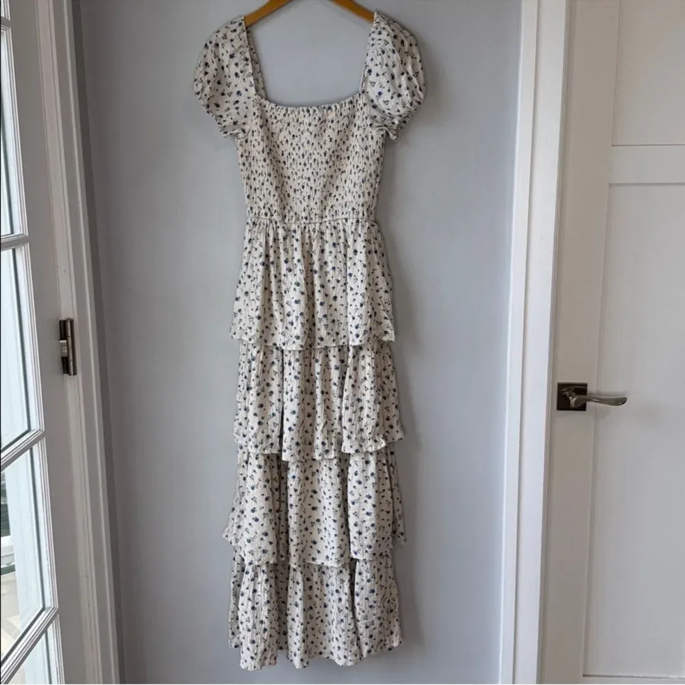 AND NOW THIS Floral Smocked Prairie Tiered Ruffle Maxi Dress - Picture 2 of 9